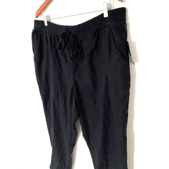 NWT Lucky Brand Black Linen Blend Utility Drawstring Pull-Up Pants Sz XL - Picture 4 of 10